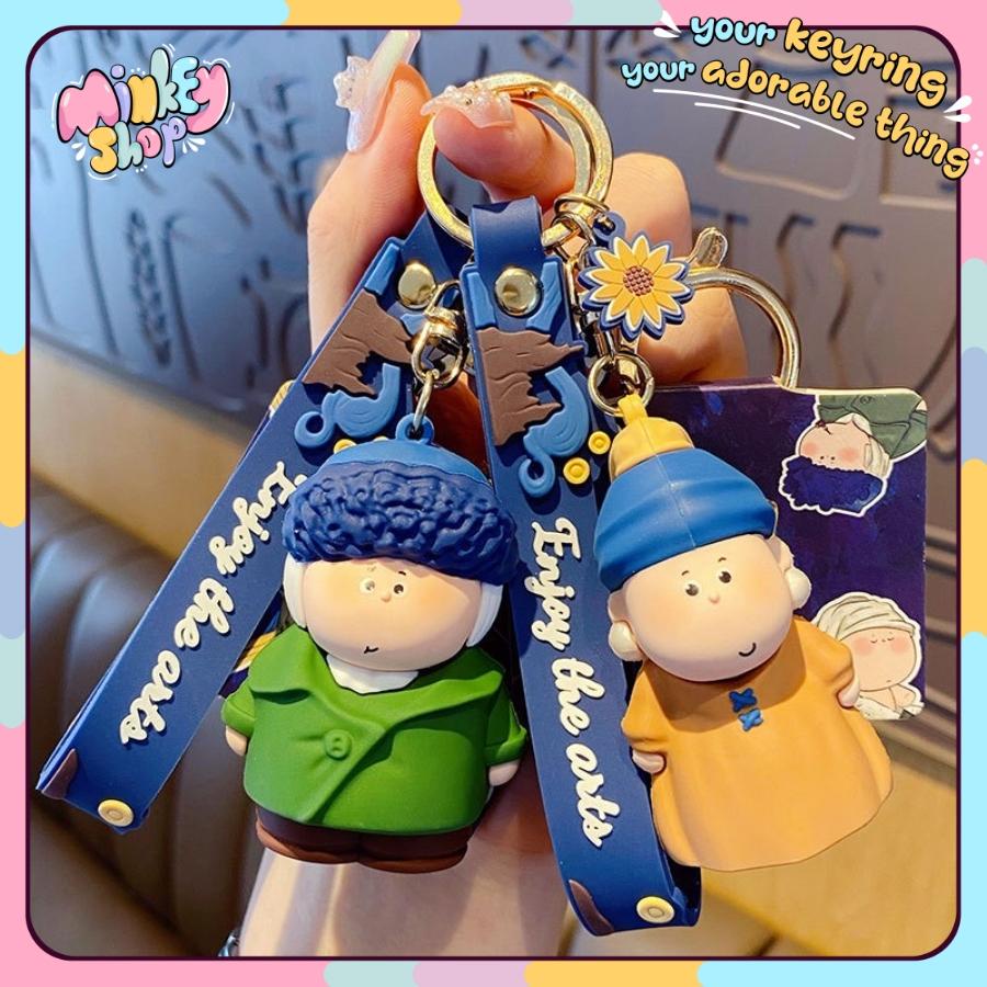 Móc khóa Những bé nghệ sĩ mặt trăng dễ thương phụ kiện túi xách ô tô Ba lô cute 02MKBe -Minkey