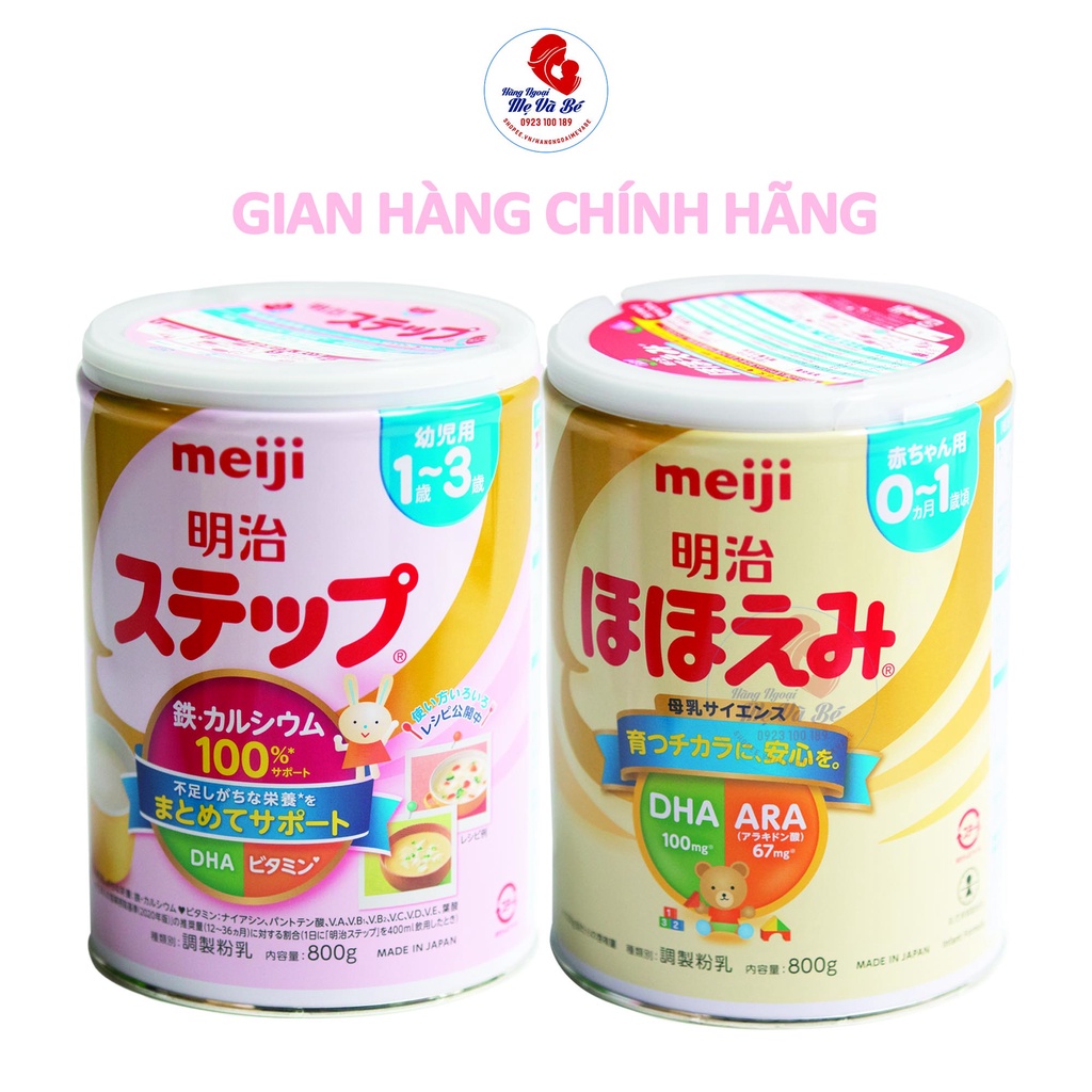 Sữa Meiji lon, sữa bột Meiji Số 0 số 9 cho bé Nhật Bản 800g