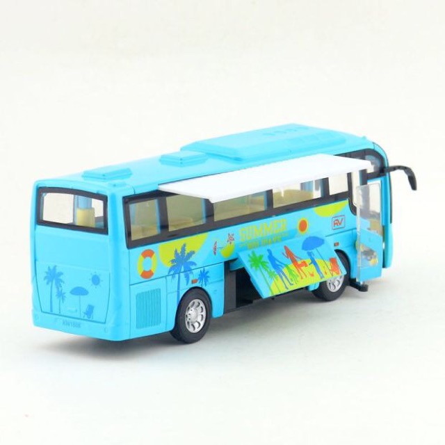 Mô Hình Kim Loại 1:32 Xe Bus 1 Tầng Love Life  19cm - ảnh thật cuối