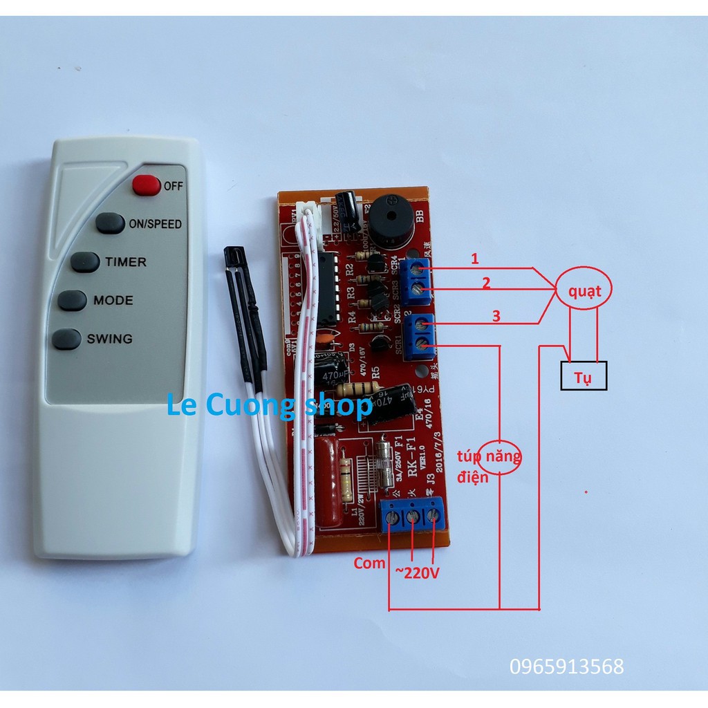 (trợ giá ship) (Bản Quốc Tế) Bộ mạch điều khiển từ xa cho quạt (in tiếng Anh)