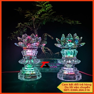 Cặp pha lê trang trí tủ thờ, thờ phật, pha lê thờ cúng, cặp pha lê phong thủy PL-44