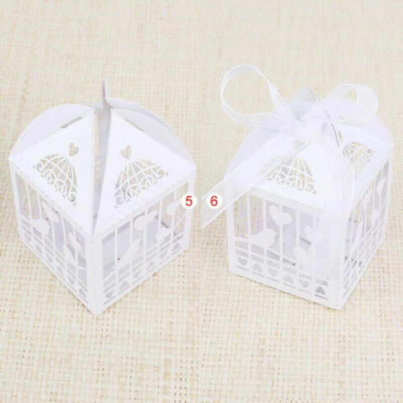 Set 10 Hộp Giấy Cắt Họa Tiết Trái Tim Xinh Xắn Đựng Quà Tặng