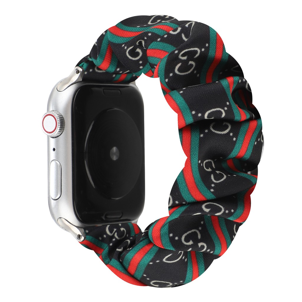 Thời Trang Dây Đeo Đàn Hồi Họa Tiết Gucci Cho Đồng Hồ Thông Minh Apple Watch 3 / 4 / 5 / 6 Generation Se 38-40mm