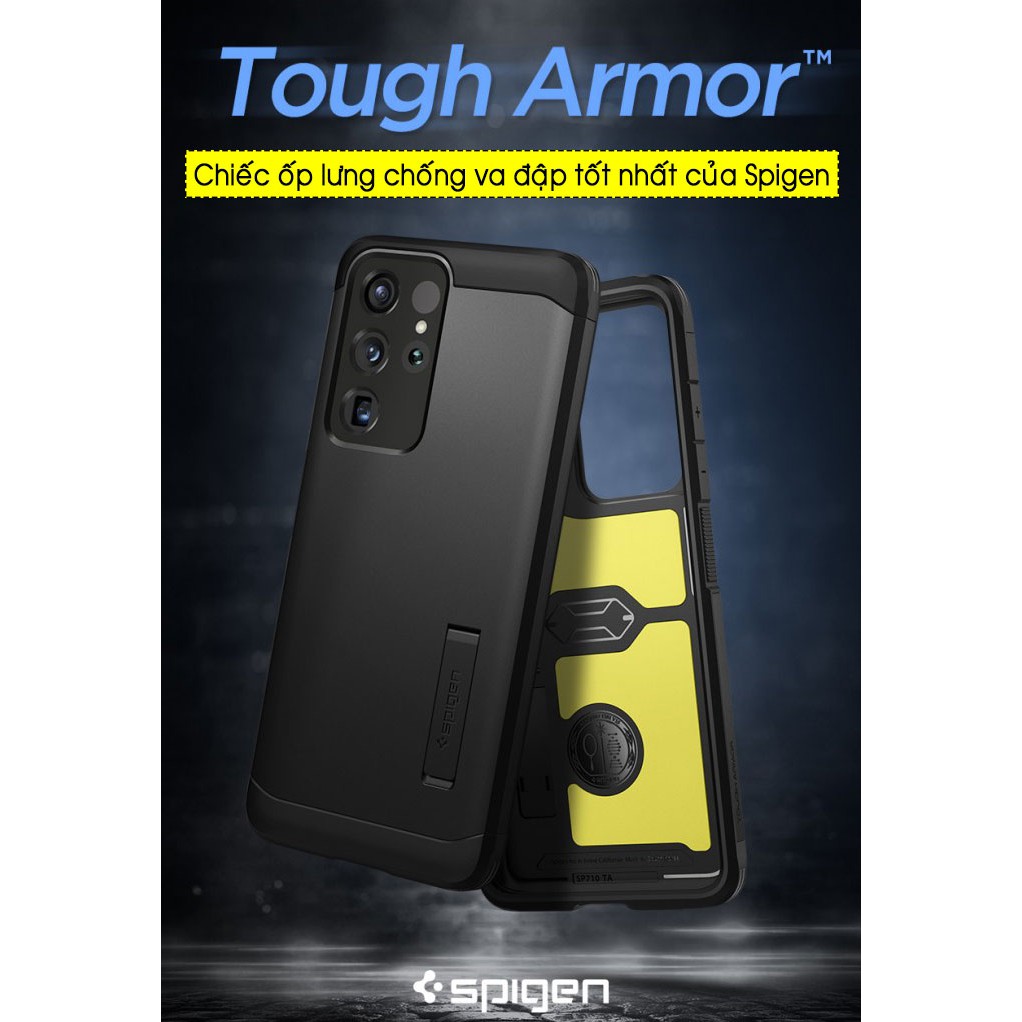 Ốp lưng S21 Ultra Spigen Tough Armor XP chống va đập tốt nhất - Hàng Chính Hãng.