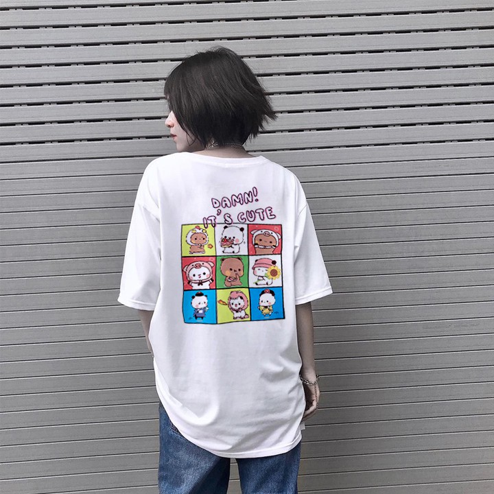 Áo Thun Unisex Tay Lỡ Damn ! So Cute, áo phông basic tee nam nữ chất cotton xịn