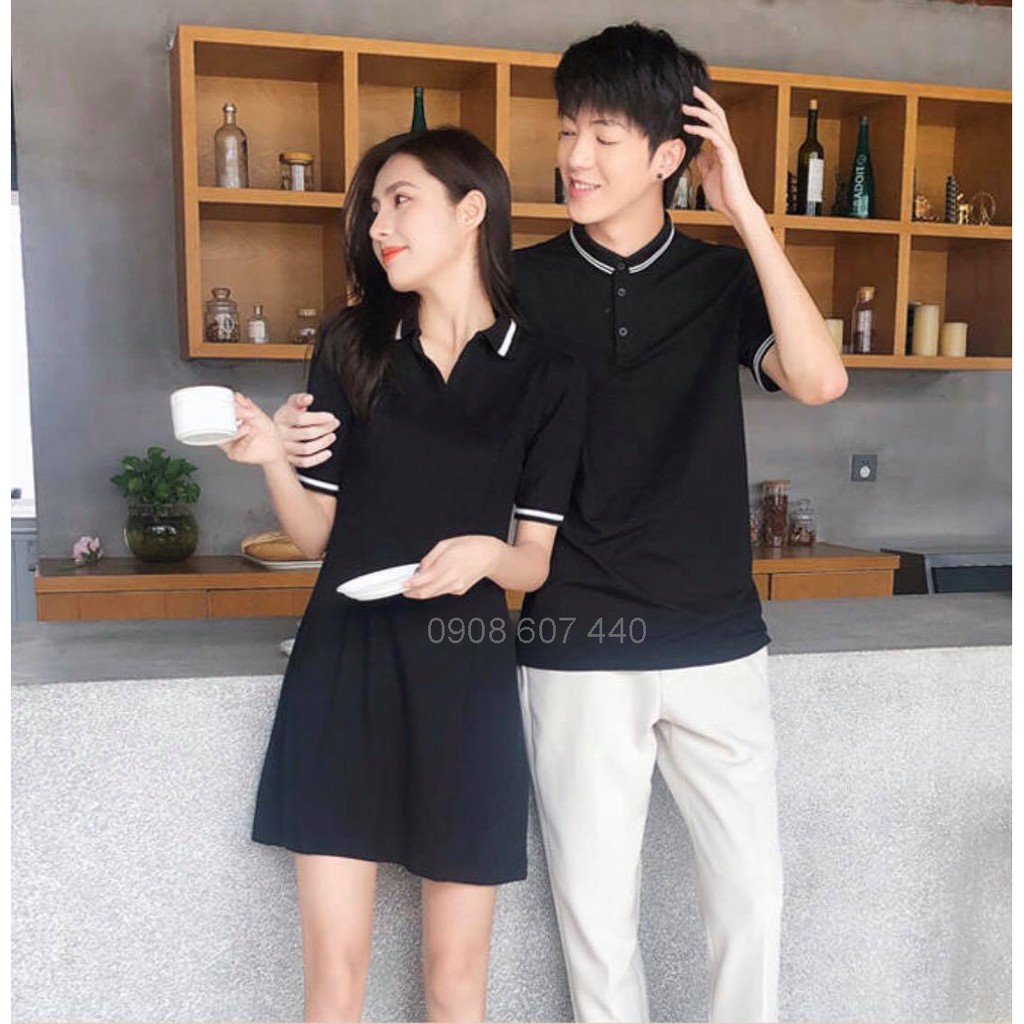 Áo váy thun đôi, đồ đôi nam nữ, áo tình nhân kiểu đơn giản