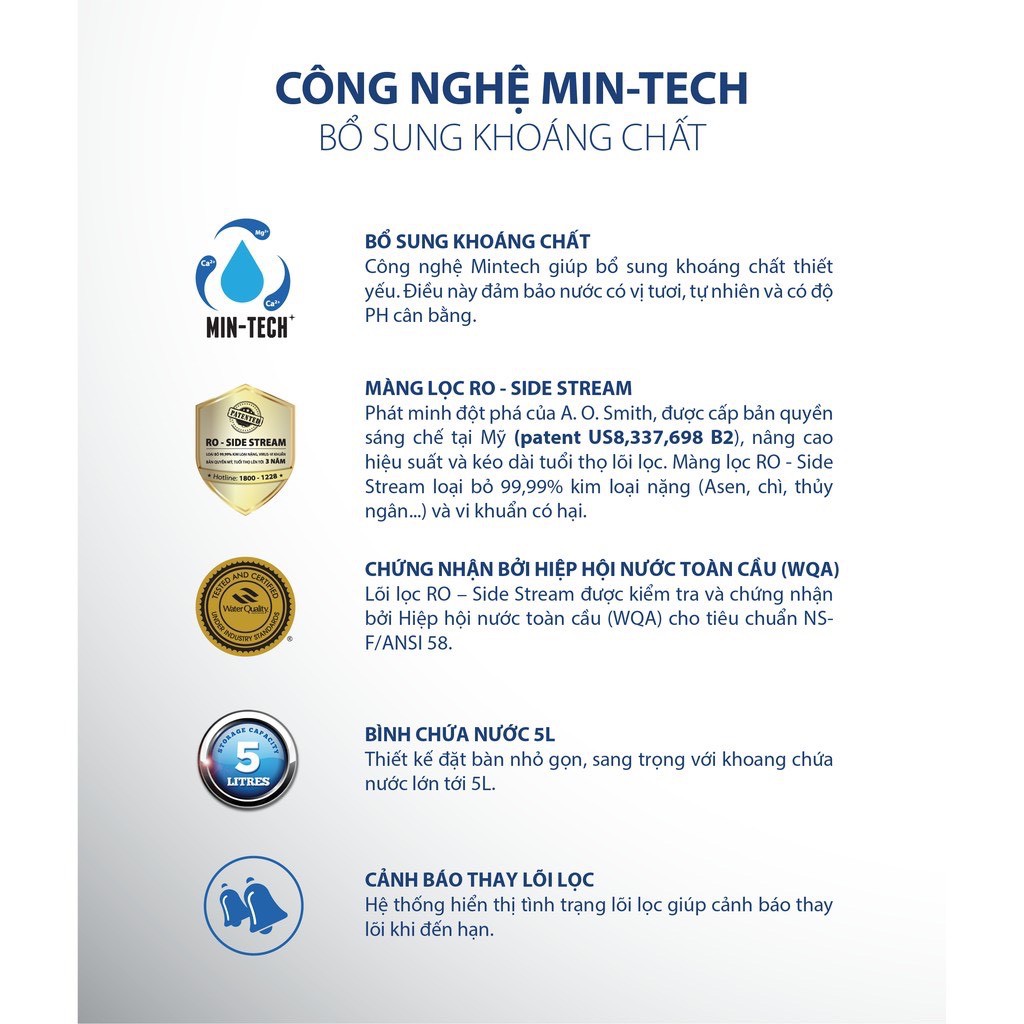 Máy Lọc Nước A. O. Smith C2 (MIỄN PHÍ LẮP ĐẶT)