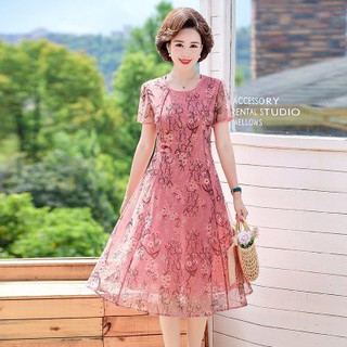 Váy voan trung niên phong cách phương tây mang đậm vẻ thanh lịch tao nhã, đầm dự tiệc sang trọng