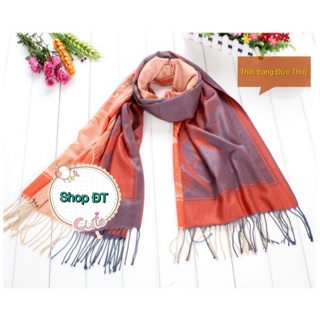 Khăn choàng Pashmina Hoa dừa Cam cao cấp