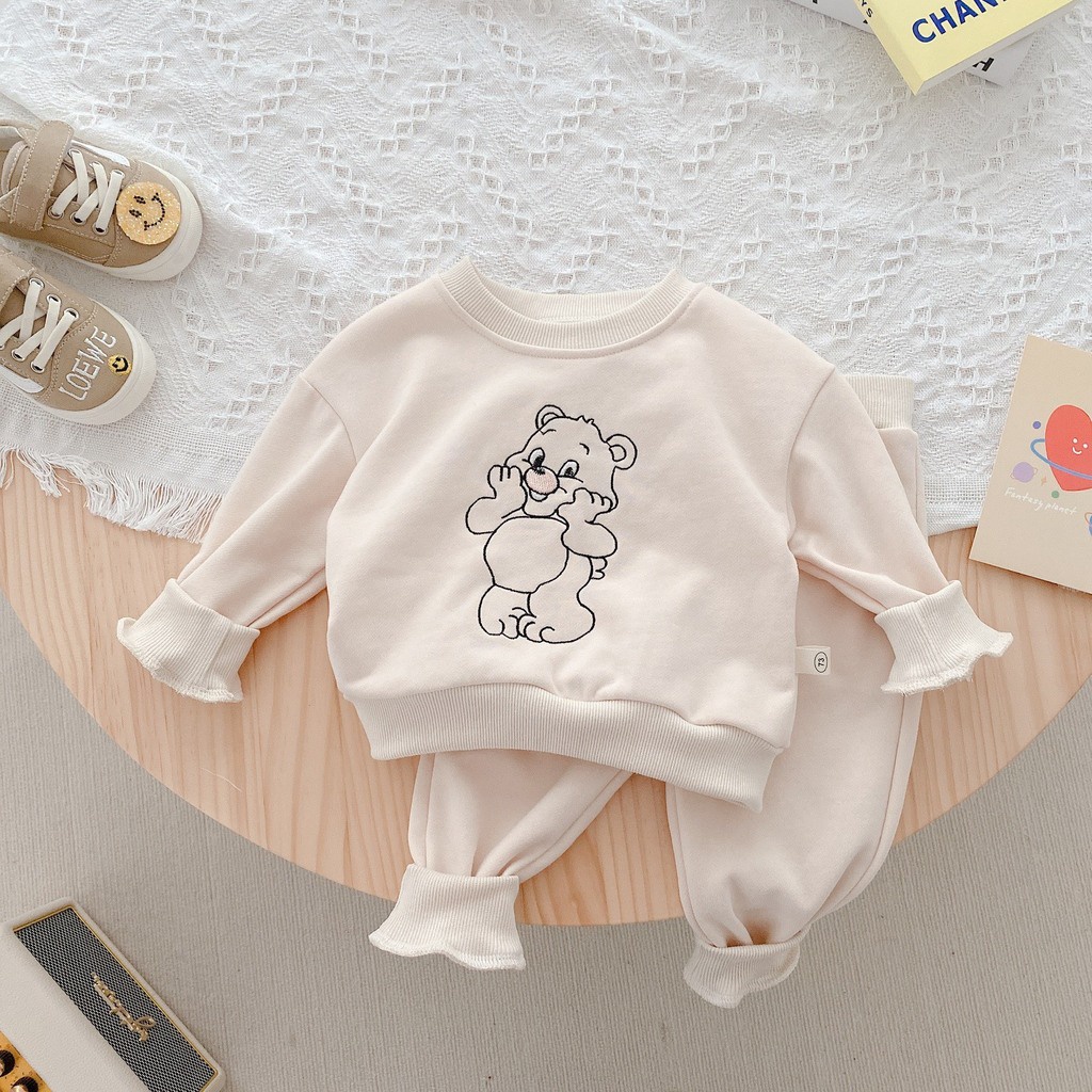 Bộ nỉ cho bé BINBON KIDS ,bộ nỉ cho bé trai bé gái chất da cá cực đẹp cho bé từ 7-18kg