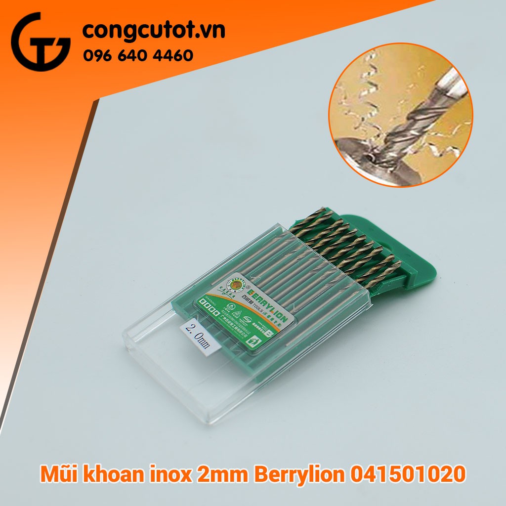 MŨI KHOAN INOX 2MM BERRYLION 041501020