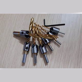 Bộ 7 mũi khoan gỗ doa lỗ vít phủ titanium
