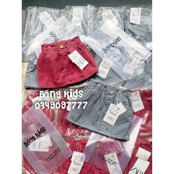 Chân Váy Nhung Bé Gái Paperbag ZR