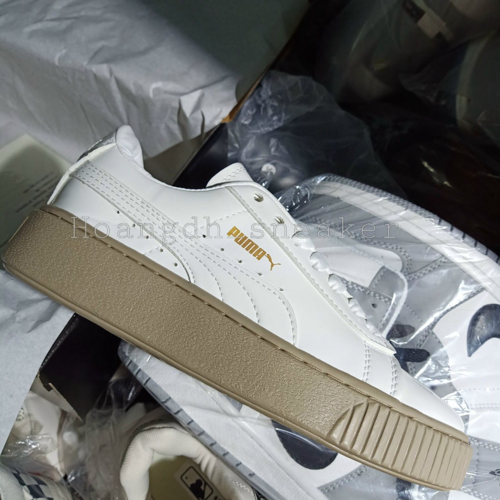 Giày Thể Thao Sneaker 𝗣𝘂𝗺𝗮 Nữ - Giày 𝗣𝘂𝗺𝗮 Trắng Đế Nâu Độn Đế Nữ Tăng Chiều Cao Full Bill Box