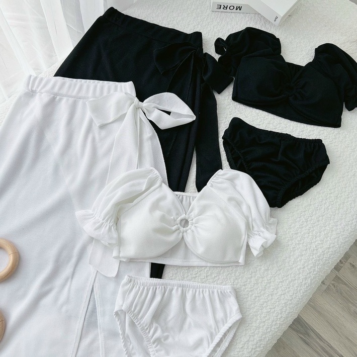 Bikini đi biển đồ bơi nữ kín đáo 3 mảnh mùa hè