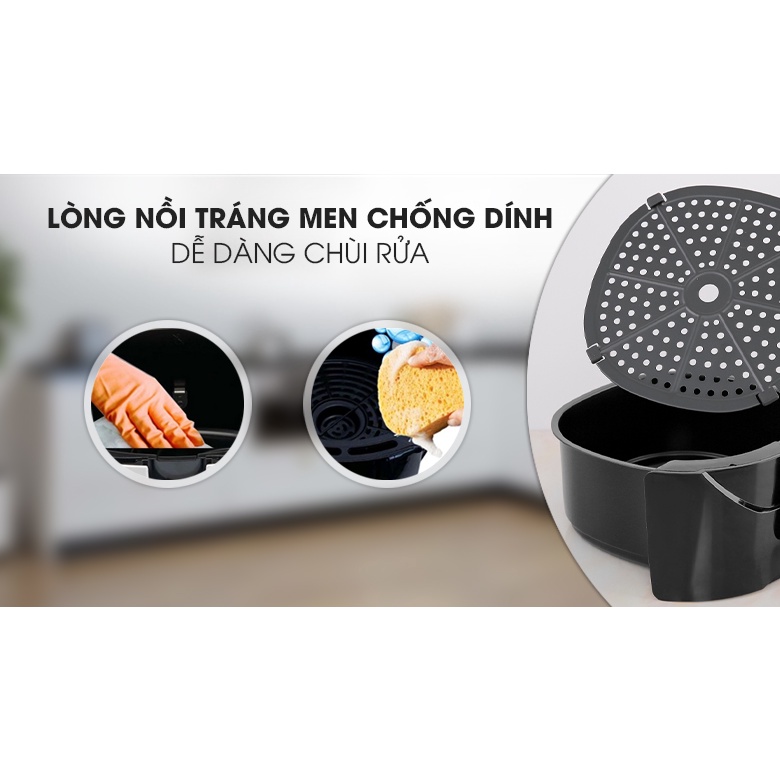 Nồi chiên không dầu Rapido RAF5.0M 5 lít - Nút điều khiển cơ- Công Suất 1500W- Bảo Hành Chính Hãng