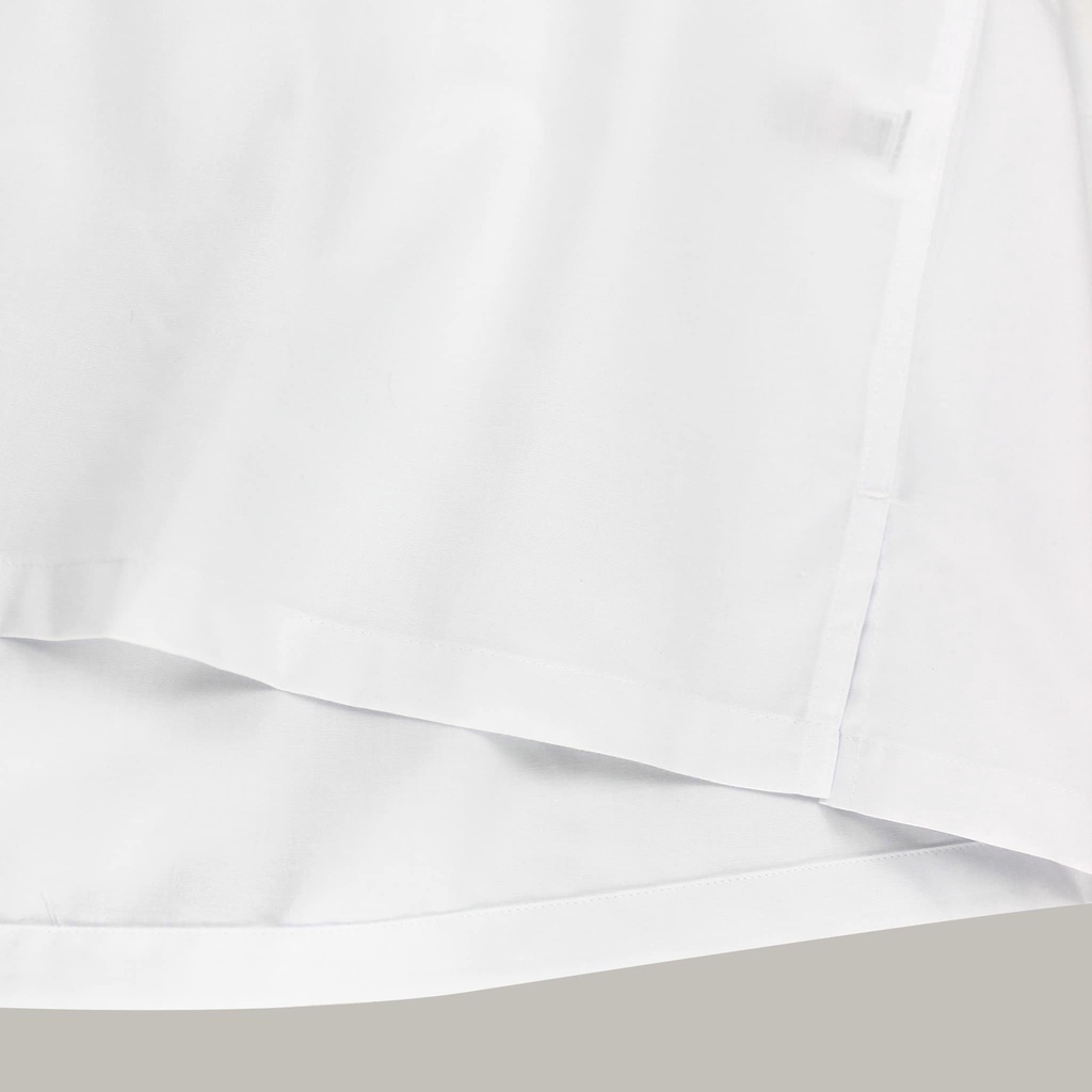 Áo Sơ Mi Tay Ngắn Trơn Màu Vĩnh Tiến Form Regular Vạt Ngang 320 - Màu trắng