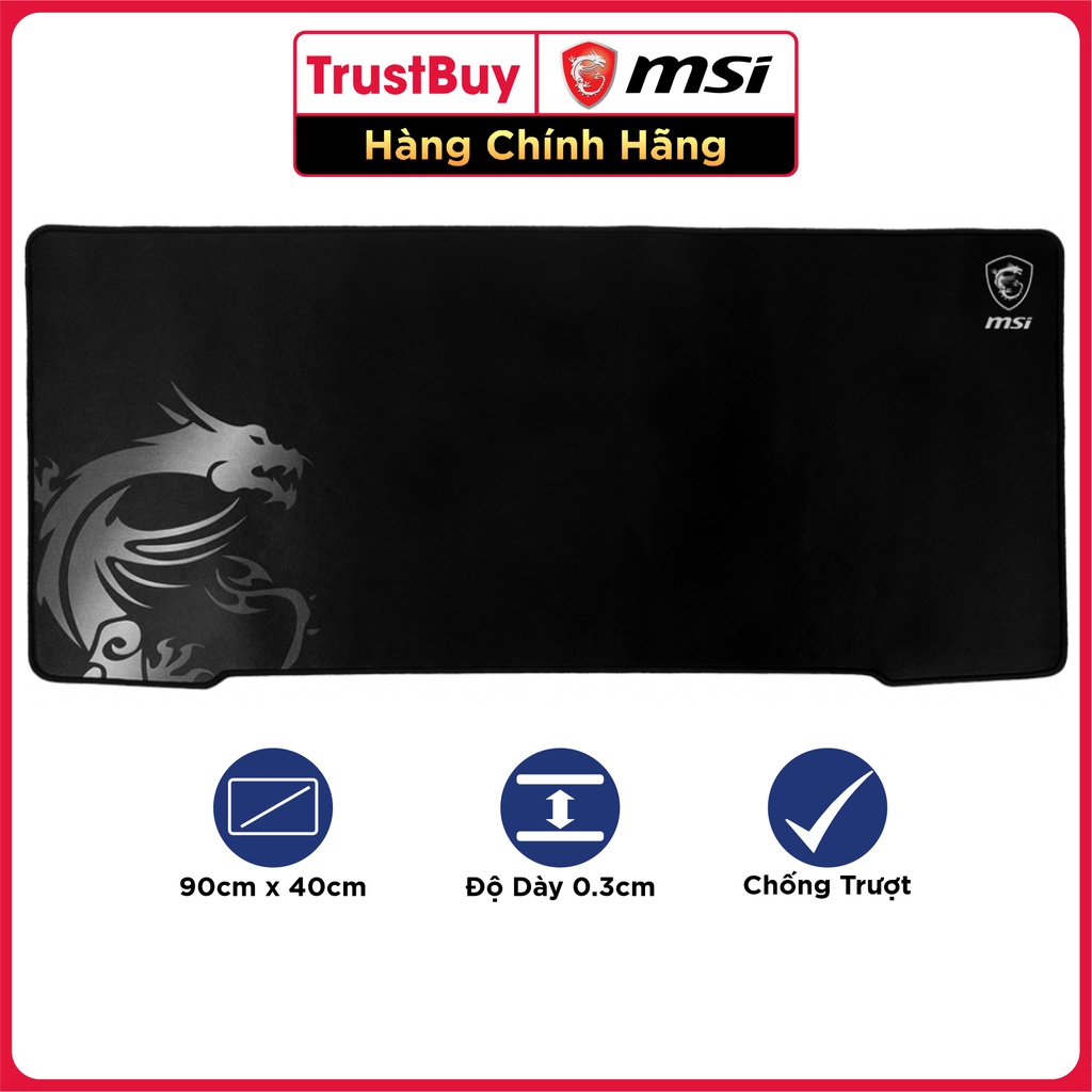 Miếng Lót Chuột Gaming MSI Agility GD70 Đế Cao Su Chống Trượt, Kích Thước 90 x 40CM - Hàng Chính Hãng