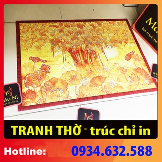 sx - [Tranh Bàn thờ treo treo tường đẹp ] - nhiều cỡ - Cây bồ đề - dán vách thờ, bàn thờ, tượng thờ tranh trúc chỉ i