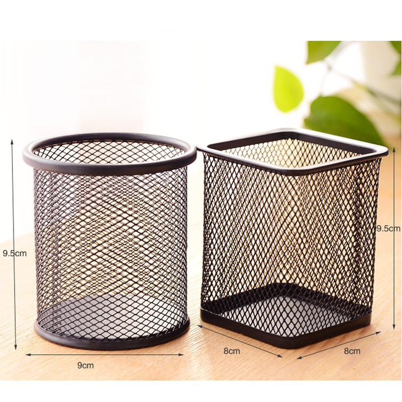 Hũ Giỏ Đựng Bút Lưới Sắt Văn Phòng Để Bàn - Ống Đựng Bút Kim Loại Văn Phòng Phẩm 1385