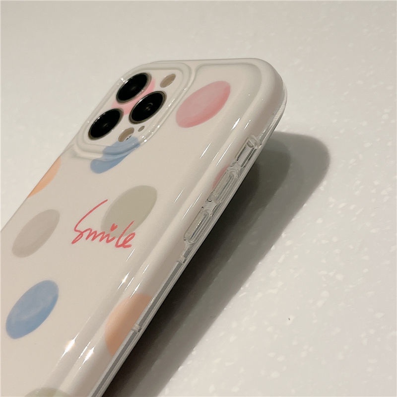 Ốp Điện Thoại Họa Tiết Chấm Bi Nhiều Màu Xinh Xắn Cho IPhone 12 13 11 Pro Max X Xs Max Xr 6622