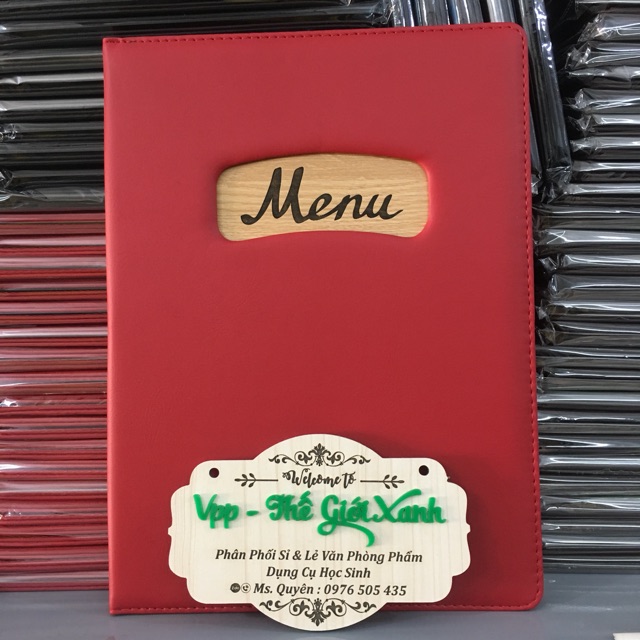 Bìa menu da khổ lớn 10 lá 205 may viền (24*32cm)