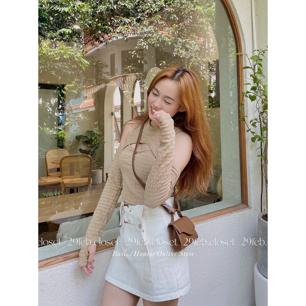 Áo thun gân dài tay mặc được 2 kiểu - 29feb.closet - A119