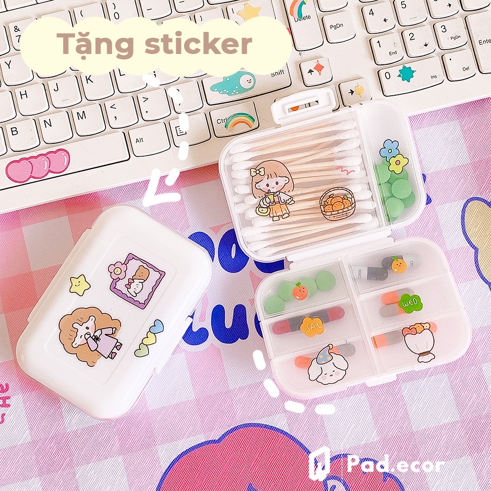Hộp đựng thuốc/ tampon nhiều ngăn, gấp gọn tiện dụng