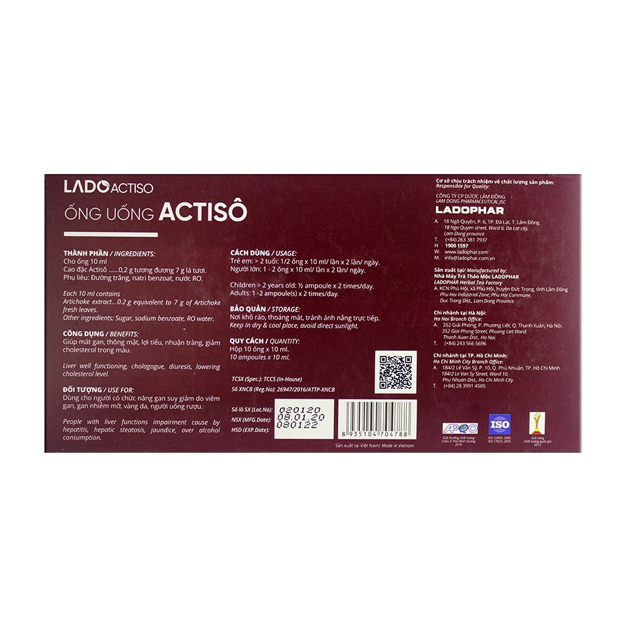 ỐNG UỐNG ATISO LADOPHAR ĐÀ LẠT | BigBuy360 - bigbuy360.vn