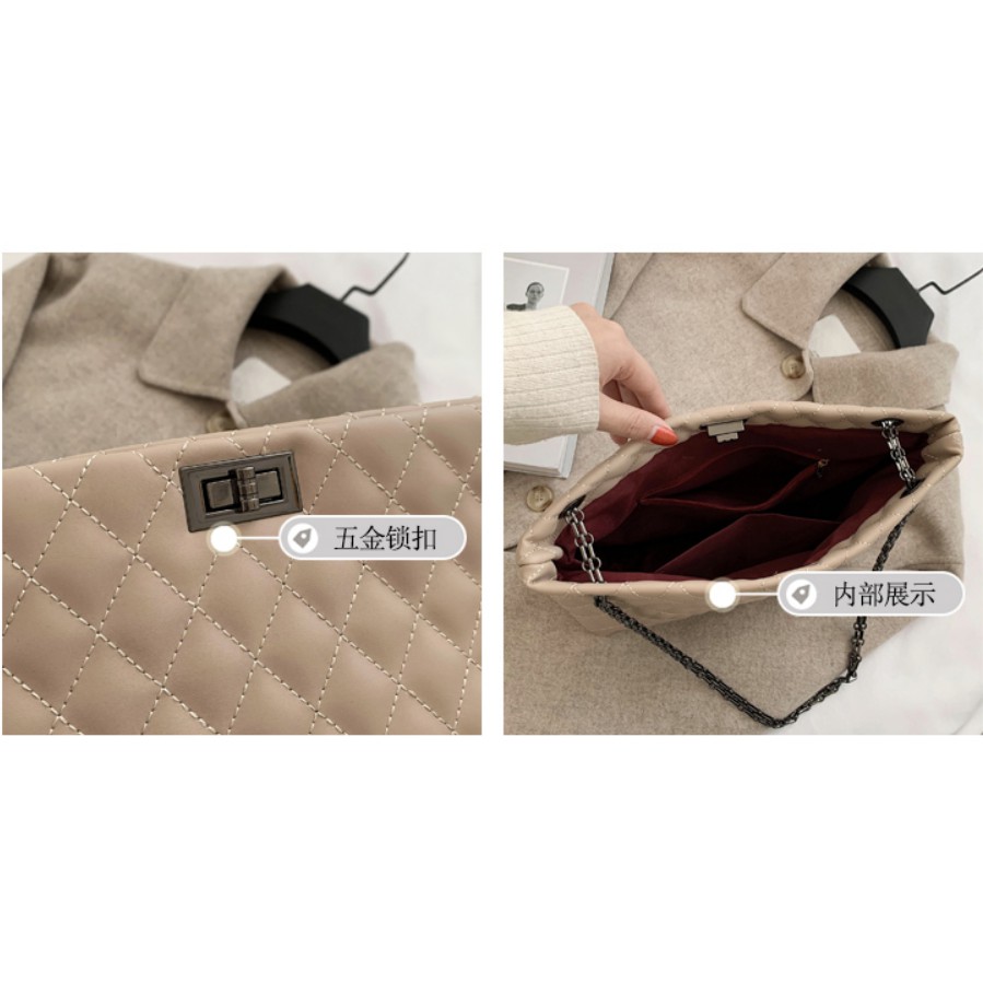 D60 Túi xách chất da mềm dây xích nhiều màu trẻ trung