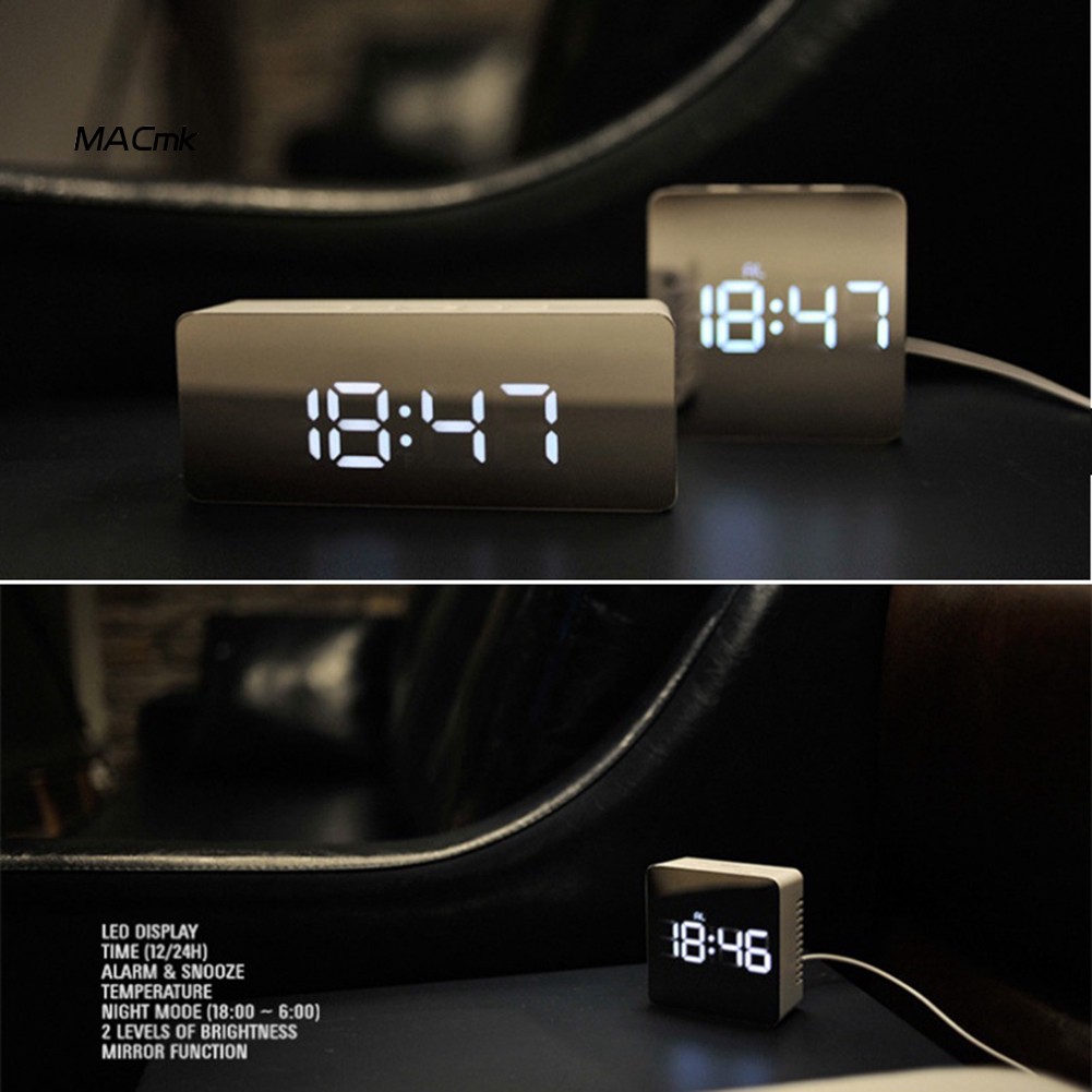 Đồng hồ báo thức để bàn có đèn LED hiển thị đa năng