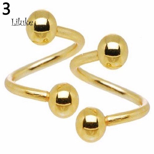 Bộ 2 Khuyên Mũi Xoắn Ốc Bằng Thép Không Gỉ Cá Tính