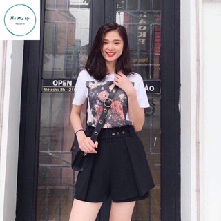 Quần Short Giả Váy Công Sở Cao Cấp Tặng Kèm Đai - Sẵn Hàng Tại The mix up