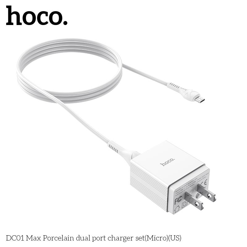 Bộ củ cáp sạc HOCO DC01 Max Micro USB Chính hãng Giá tốt