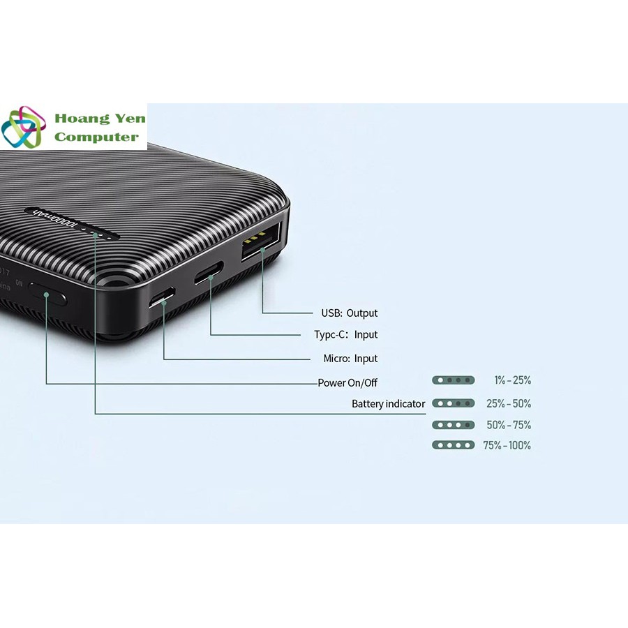 Sạc Dự Phòng 10000mAh Mini Remax RPP-153 2 Cổng Sạc Vào, 1 Cổng Sạc Ra - BH 1 Năm | BigBuy360 - bigbuy360.vn