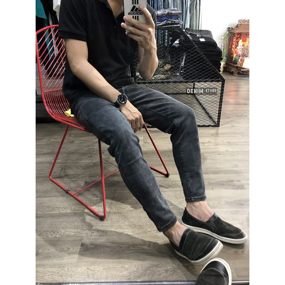 Quần jean nam baggy DENIMST đen trơn, quần bò nam đẹp chất lượng cao 90007 | BigBuy360 - bigbuy360.vn