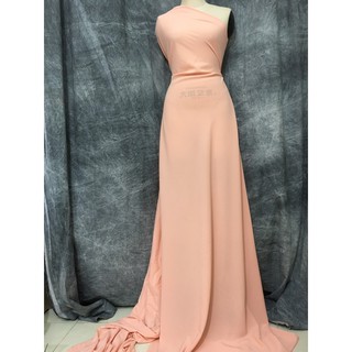 Vải May Áo Dài Đẹp Vải lụa chun chéo màu lòng tôm, khổ 1.5m