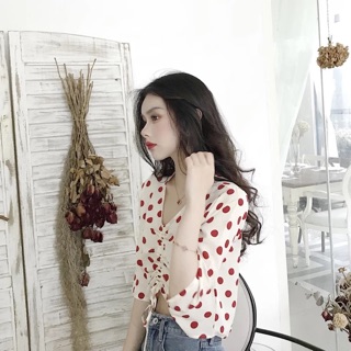 Áo Croptop Chấm Bi