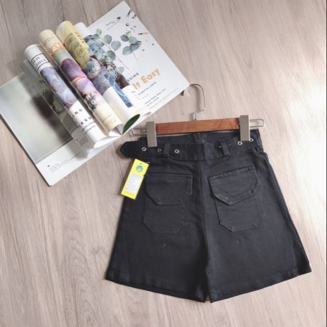 Quần Shorts 2 túi nút bấm B-C lưng cao ( HÌNH THẬT 100%)