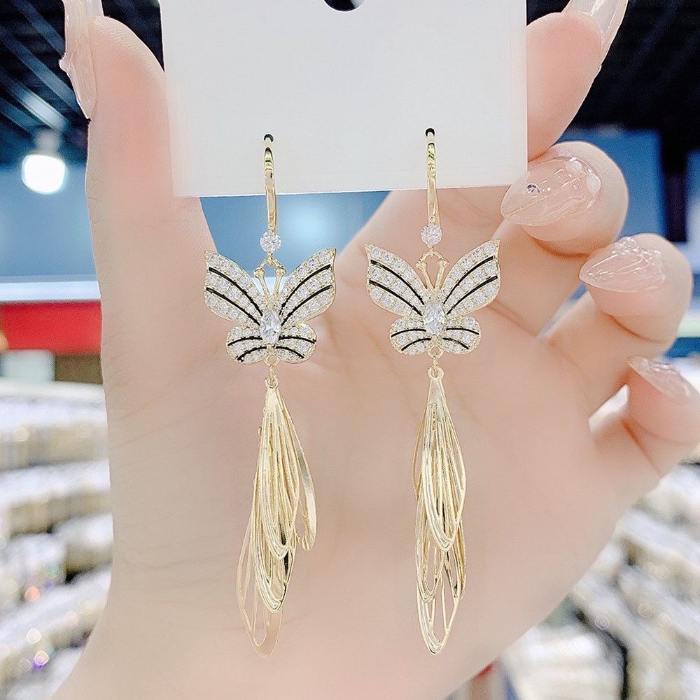 Bông tai nữ, Khuyên tai dáng dài phong cách thời trang Hàn Quốc nữ tính - B47