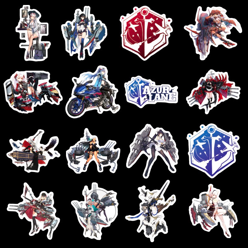 Set 50 miếng sticker hình game Azur Lane dán trang trí độc đáo