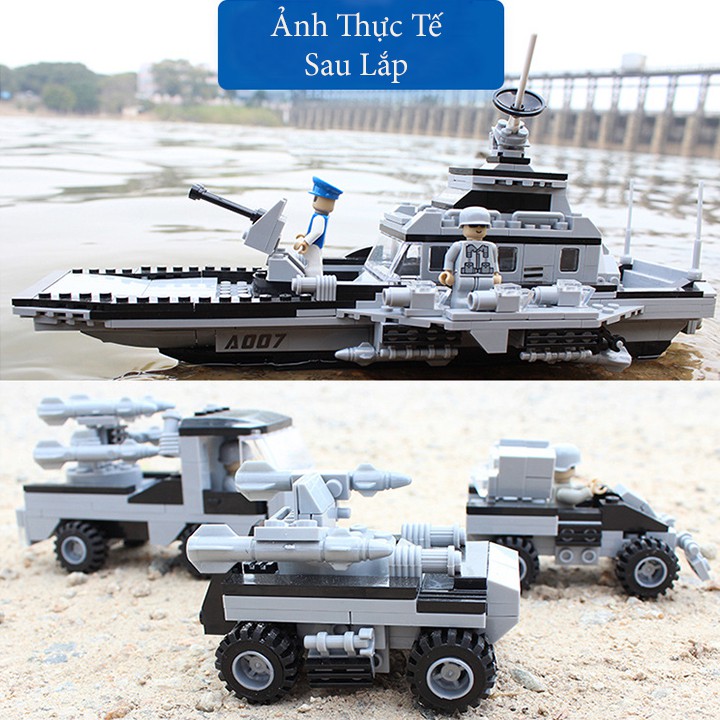 [FREESHIP❤️] Đồ Chơi Xếp Hình Chiến Hạm WARFARE 7 IN 1 xếp hình Chất Liệu Nhựa ABS An Toan Thân Thiện Cho Bé