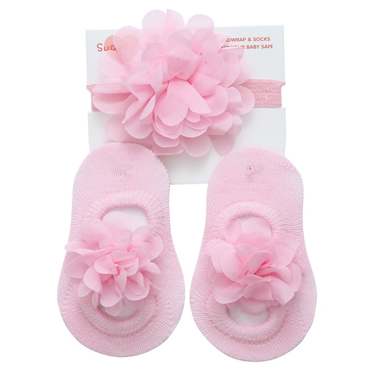 Vớ Bé Gái Sơ Sinh Từ 0-1 Tuổi Màu Sắc Kẹo Ngọt + Băng Đô Nơ