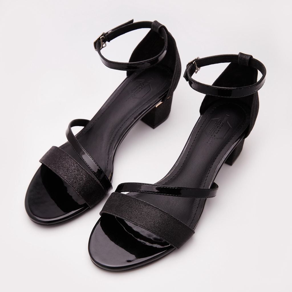 [CÓ SẴN ] Giày sandal big size nữ kim tuyến đen bạc thương hiệu Himistore