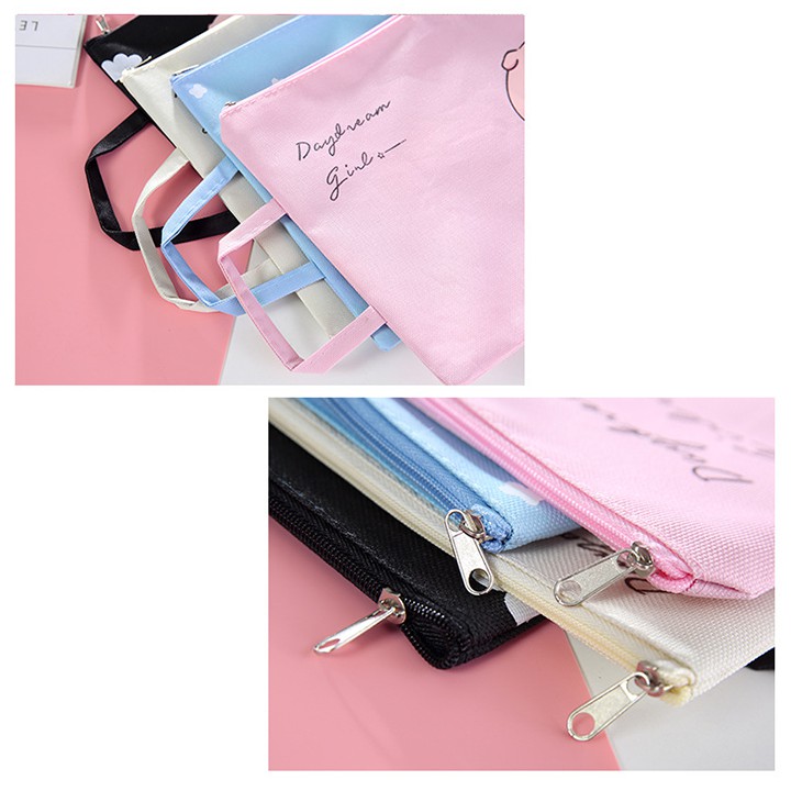HCM - Túi vải Heo dream đựng tài liệu sách vở bút viết đi học