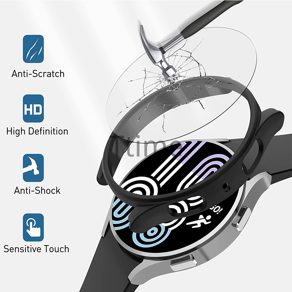Ốp Lưng PC ChốNg NướC + KíNh CườNg LựC BảO Vệ MàN HìNh Cho Samsung Galaxy Watch 5 40mm 44mm