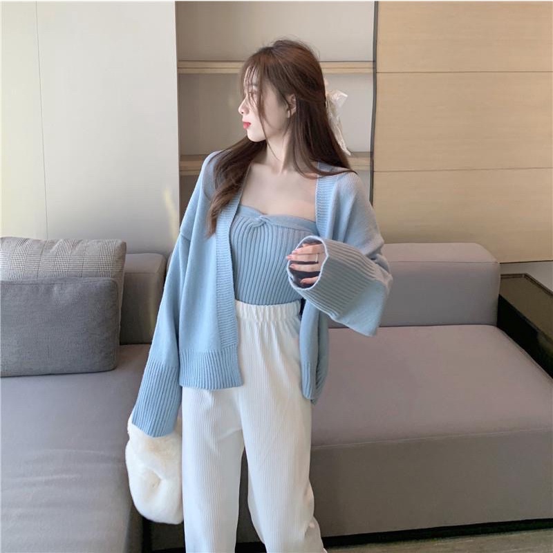 FREESHIP - SET 2 MÓN CADIGAN LEN 3 MÀU TIỂU THƯ