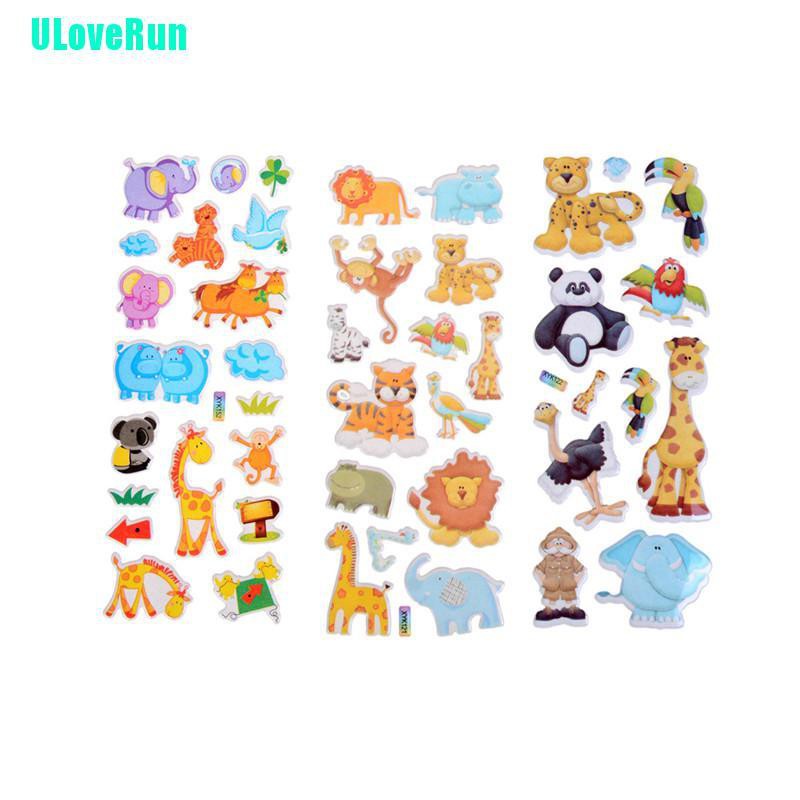Sticker 3D Hình Sở Thú Hoạt Hình Xinh Xắn Dành Cho Bé