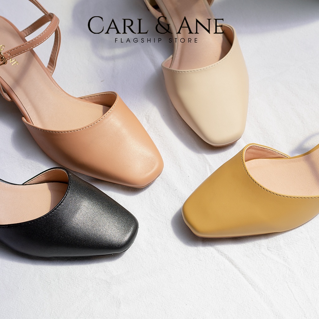 Carl & Ane - Giày cao gót mũi nhọn phối dây quai mảnh thời trang công sở cao 3.5cm màu bò - CL029