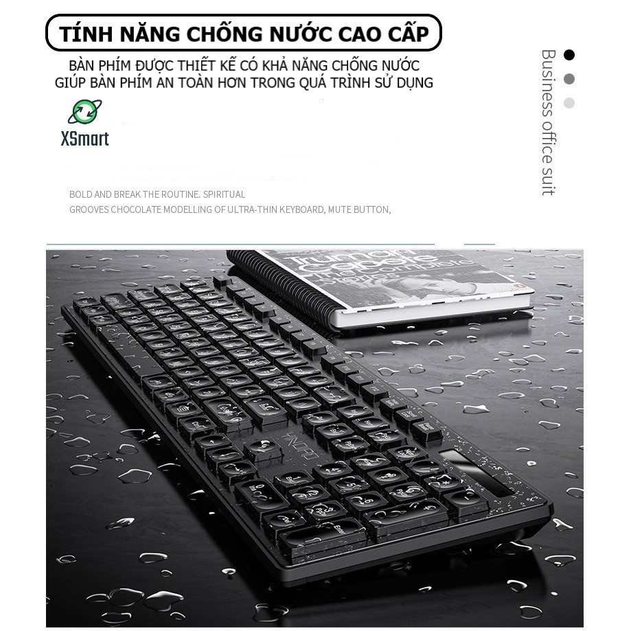 Bộ bàn phím và chuột không dây cho máy tính laptop pc siêu đẹp V3Max, combo phím chuột văn phòng làm việc kết nối xa 10m | BigBuy360 - bigbuy360.vn